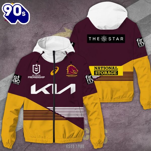 Brisbane Broncos 3D Windbreaker Jacket For Man And Women