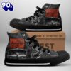 Bruce Springsteen E Street Band Black Shoes, Bruce Springsteen High Top Canvas Shoes For Fans