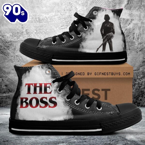 Bruce Springsteen The Boss, Bruce Springsteen High Top Canvas Shoes  For Fans