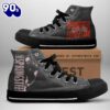 Bruce Springsteen X E Street Band Black Shoes, Bruce Springsteen High Top Canvas Shoes For Fans