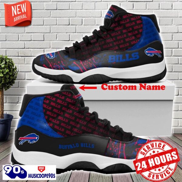 Buffalo Bills Custom Name Air Jordan 11 Sneakers For Fans