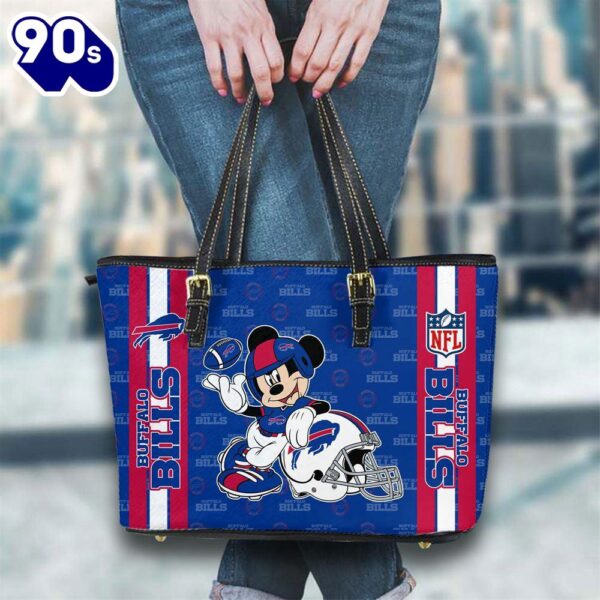 Buffalo Bills NFL Mickey Women Leather Tote Bag