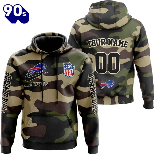 Buffalo Bills Personalized Hoodie-Zip Hoodie Camo Style