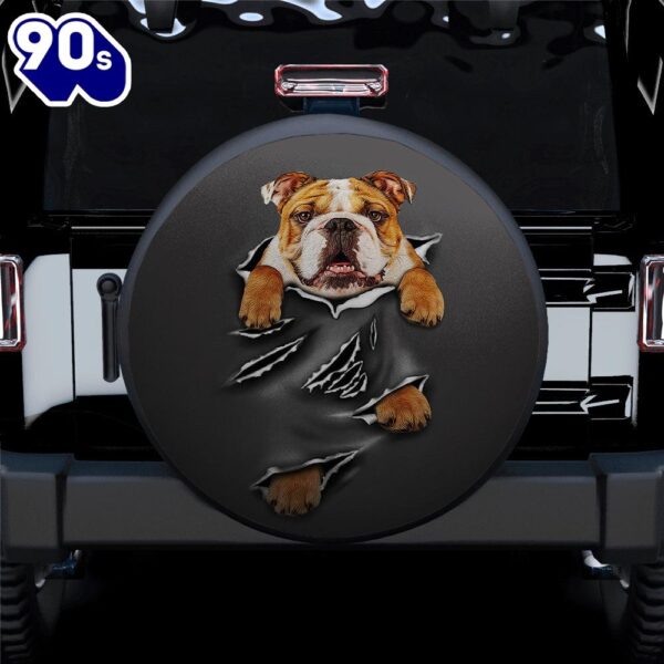 Bull Dog Hanging Car Spare Tire Covers Gift For Campers