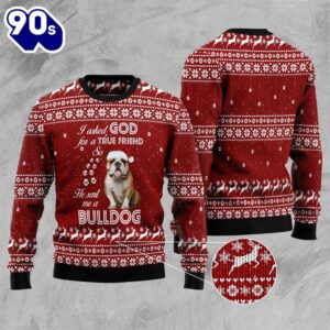 Bulldog True Friend Ugly Christmas…