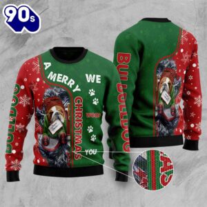 Bulldog Ugly Christmas Sweater Unisex…