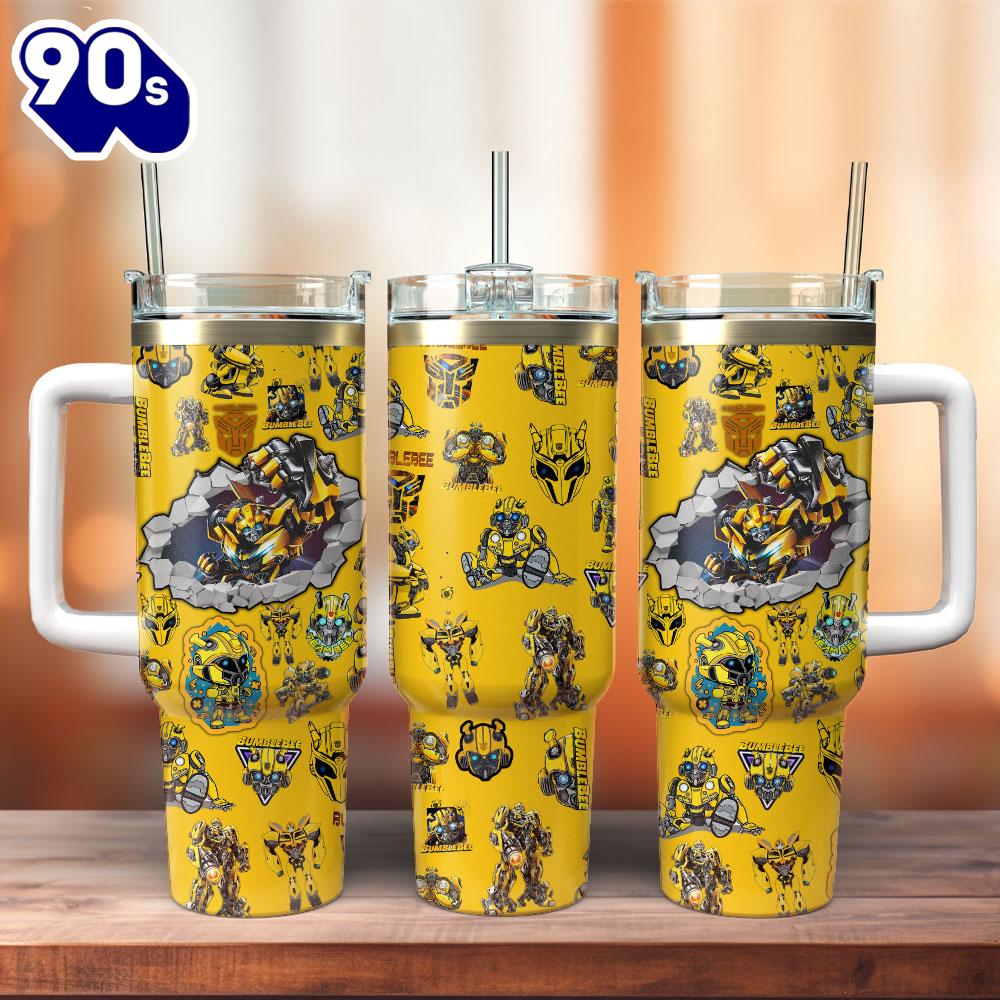 Bumblebee Movie Custom Stanley Quencher 40oz Stainless Steel Tumbler For Fans Bumblebee Movie Custom Stanley Quencher 40oz Stainless Steel Tumbler For Fans