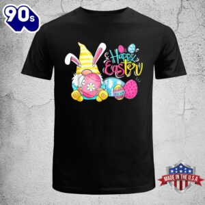 Bunny Gnome Rabbit Eggs Hunting Happy Easter Day Funny Easter Shirt