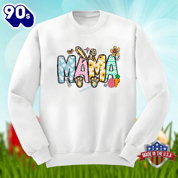 Bunny Mama Flowers Easter Day Shirt Family