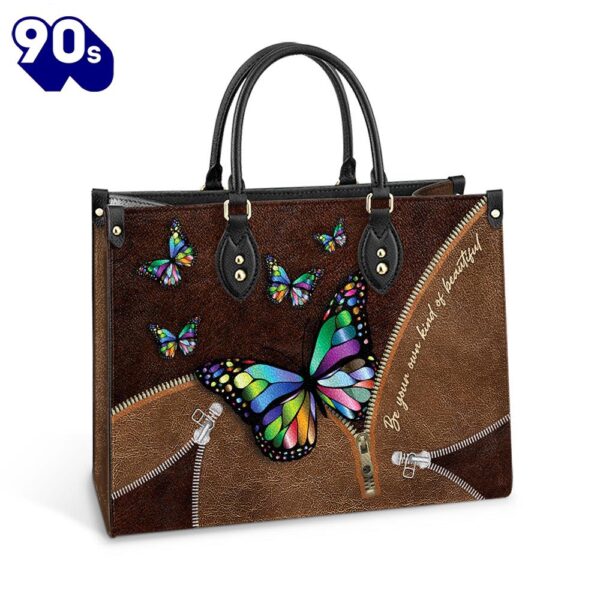 Butterfly Be Your Own Kind Of Beautiful Leather Bag Christ Gifts Leather Bags  Gift For  Women Christmas