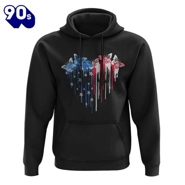 Butterfly Cross Melt Heart Flag 3D Hoodie