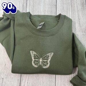 Butterfly Embroidered Sweatshirt Gift Christmas