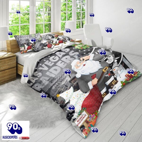 Buy Santa Claus NFL Las Vegas Raiders Christmas Bedding Sets Bed Sets, Bedroom Sets, Comforter Sets, Duvet Cover, Bedspread