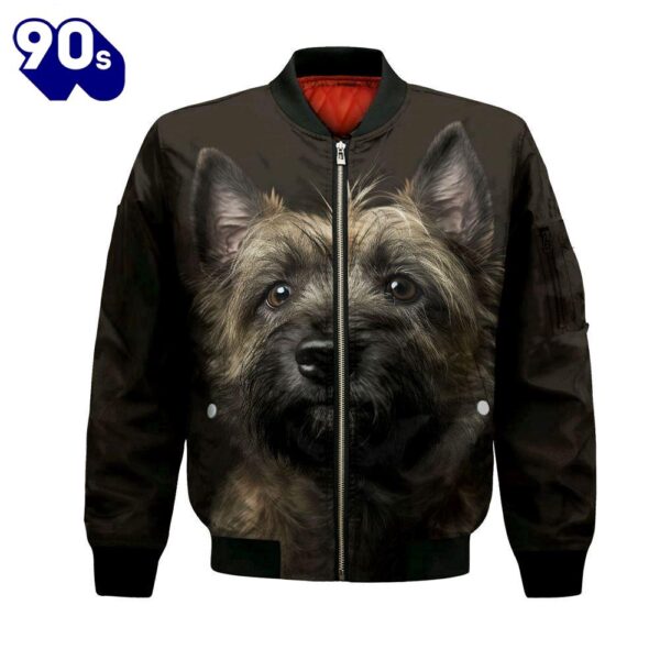 Cairn Terrier AI – Unisex 3D Graphic Bomber Jacket