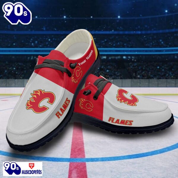 Calgary Flames NHL Hey Dude Shoes Custom Name Perfect Gift