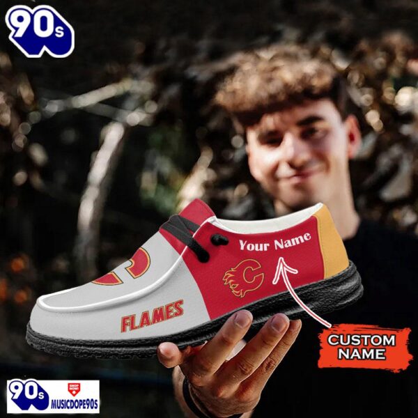 Calgary Flames NHL Hey Dude Shoes Custom Name Perfect Gift