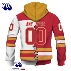 Calgary Flames Personalized NHL Mix Jersey Hoodie Set