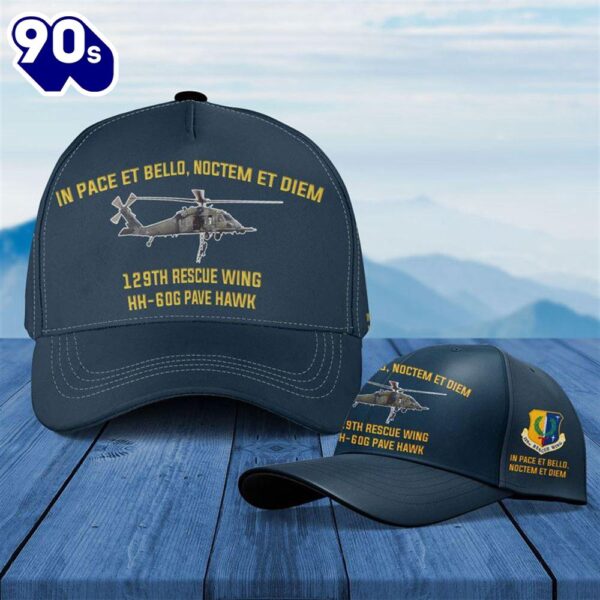 California Air National Guard 129th Rescue Wing HH-60G Pave Hawk Baseball Cap  Gift For Veteran Day