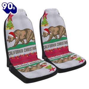 California Christmas Santa Bear Merry Christmas Seat Cover Cars Gift Xmas