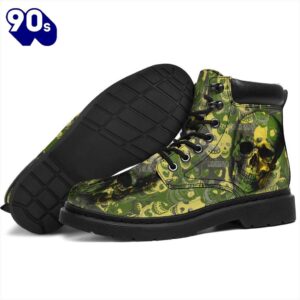 Camo Skull Leather Boots Amazing Gift Idea