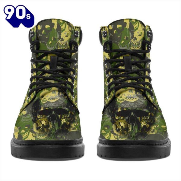 Camo Skull Leather Boots Amazing Gift Idea