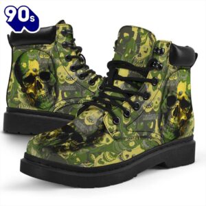 Camo Skull Leather Boots Amazing…