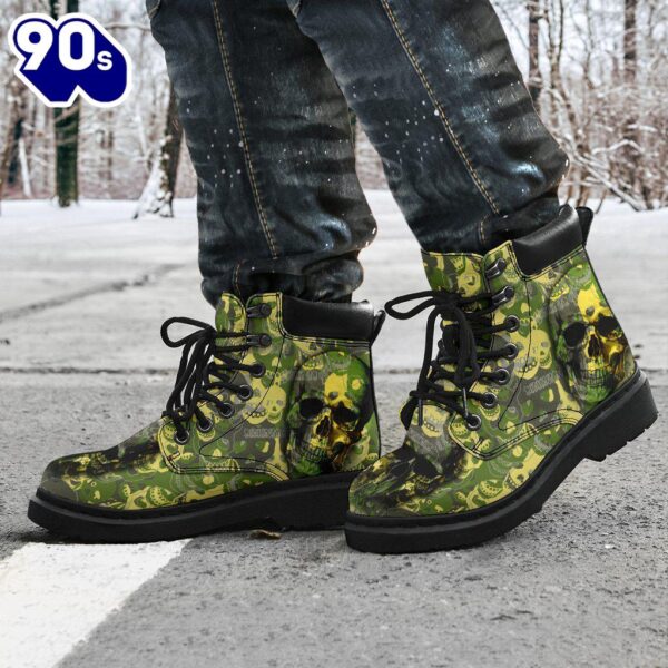 Camo Skull Leather Boots Amazing Gift Idea