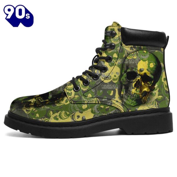 Camo Skull Leather Boots Amazing Gift Idea