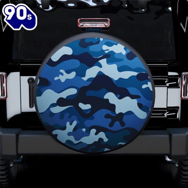 Camouflage Us Army Bright Blue Print Texture Car Spare Tire Covers Gift For Campers