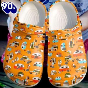 Camping Pattern Classic Clogs Shoes