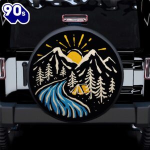 Hippie Tire Covers Camping Site Mountain Vibes Car Spare Tire Cover Gift For Campers