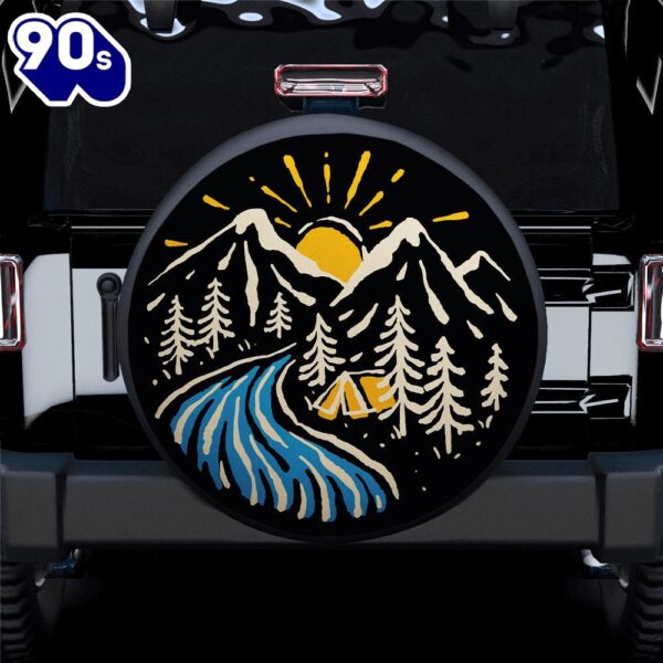 Hippie Tire Covers Camping Site Mountain Vibes Car Spare Tire Cover Gift For Campers