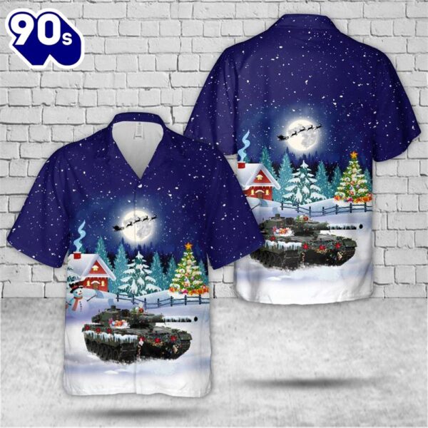 Canadian Army Leopard 2A4 Tank Christmas Hawaiian Shirt