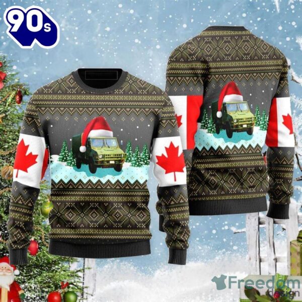 Canadian Army Lsvw Military Truck Ugly Sweater  Gift Veteran Christmas Sweater