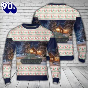 Canadian Army M4A2 Sherman tank Holy Roller Christmas Sweater