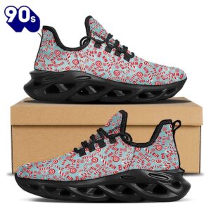 Candy Cane Christmas Print Pattern Black Max Soul Shoes