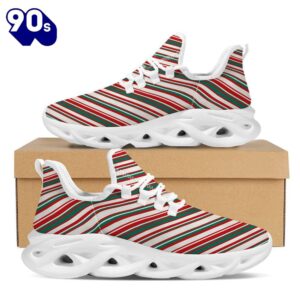 Candy Cane Stripe Christmas Print White Max Soul Shoes