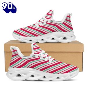 Candy Cane Striped Christmas Print White Max Soul Shoes