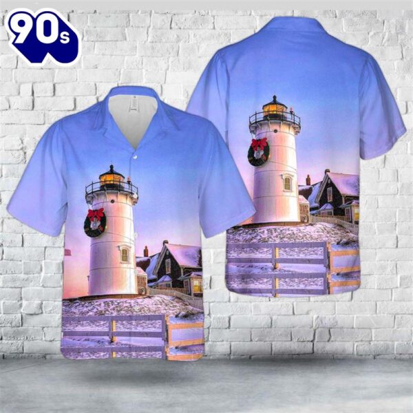 Cape Cod, Massachusetts, Nobska Lighthouse Christmas Sunrise Hawaiian Shirt