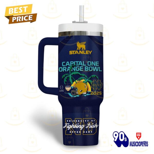 Capital One Orange Bowl 2025 Notre Dame Fighting Irish Tumbler With Handle And Straw