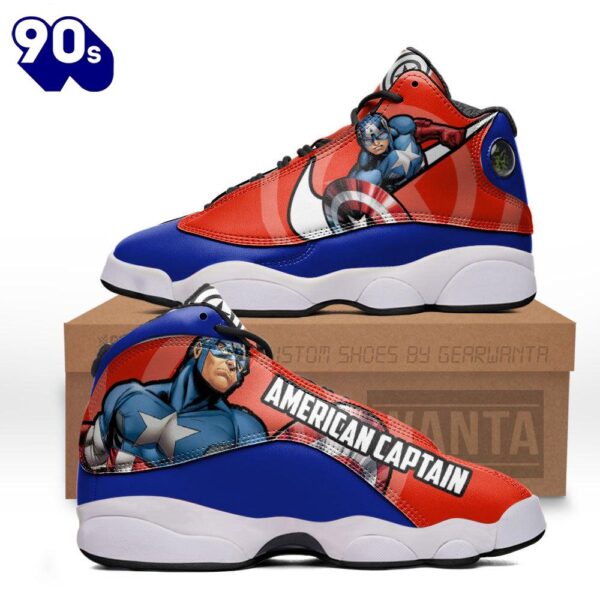 Captain American Air Jordan 13 Sneakers Super Heroes Custom Shoes