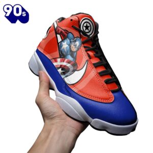 Captain American Air Jordan 13 Sneakers Super Heroes Custom Shoes