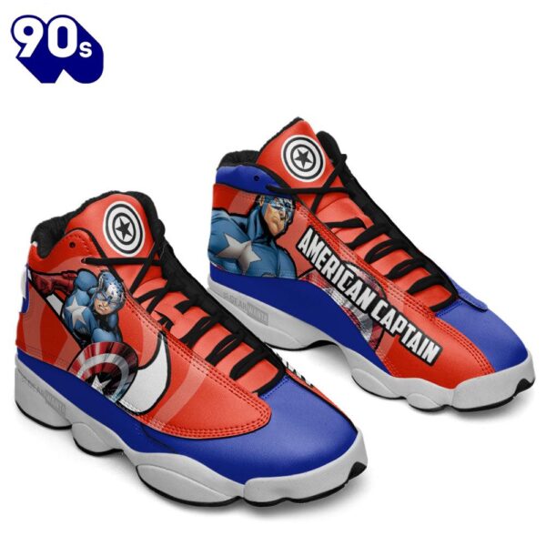 Captain American Air Jordan 13 Sneakers Super Heroes Custom Shoes