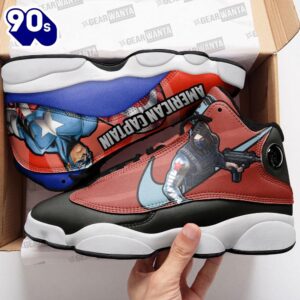 Captain vs Winter Soldier Air Jordan 13 Sneakers Super Heroes Custom Shoes