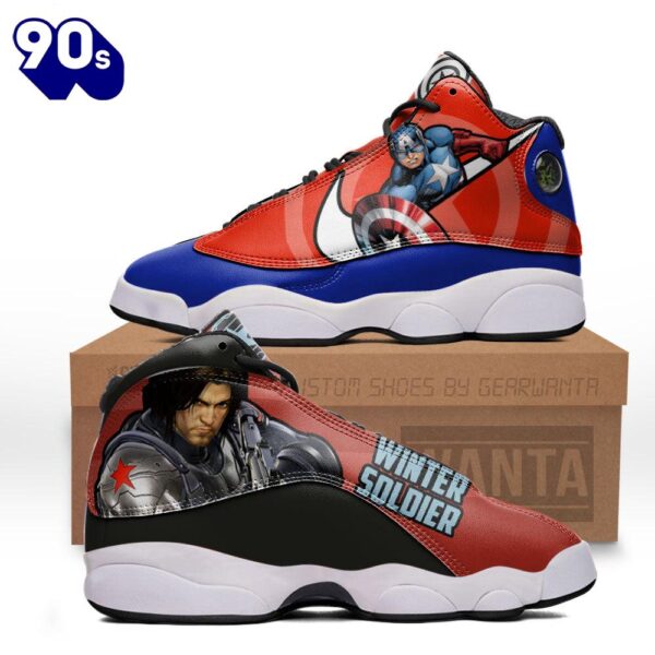 Captain vs Winter Soldier Air Jordan 13 Sneakers Super Heroes Custom Shoes