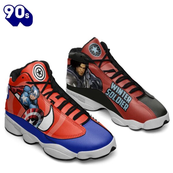 Captain vs Winter Soldier Air Jordan 13 Sneakers Super Heroes Custom Shoes