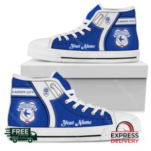 Cardiff City Personalzied High Top Canvas Shoes