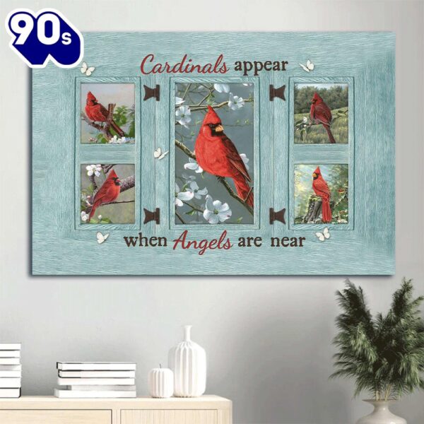 Cardinal Faith God Beautiful Cardinal Canvas Spring Painting Cardinals Appear When Angels Are Near Framed Canvas Wall Art  Gift Christmas