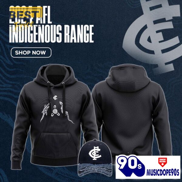 Carlton Blues 2024 AFL Indigenous Range Hoodie, Cap