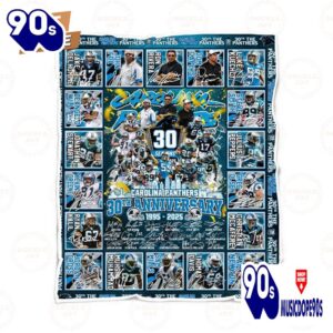 Carolina Panthers 30th Anniversary 1995 – 2025 Fleece Blanket